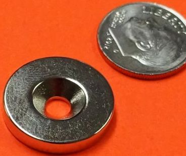 #6 Screw N42 Neodymium Magnets 3/4 in x 1/8 in Disk w/Countersunk