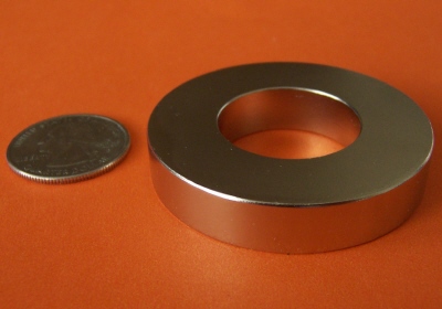 Rare Earth Magnets 2 in OD x 1 in ID x 1/4 in Neodymium Ring NdFeB